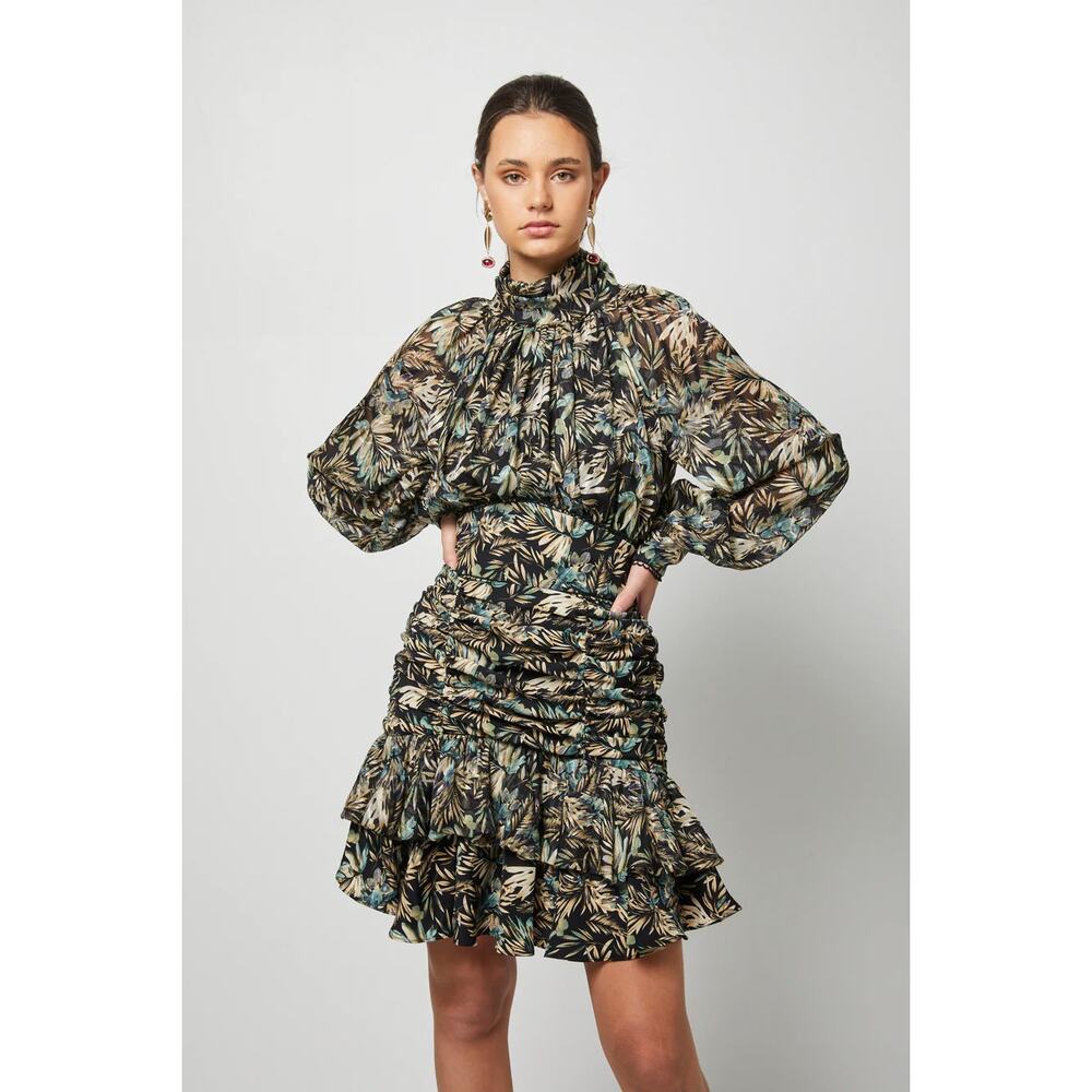 ELLIATT Thalia Floral Blouson Long Sleeve Mini Dress XS